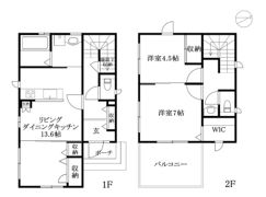 西石井戸建ての間取り画像