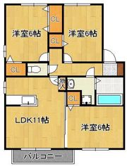 シャトレ若宮D棟の間取り画像