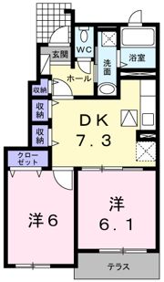 ソレイユ ドゥ Fの間取り画像