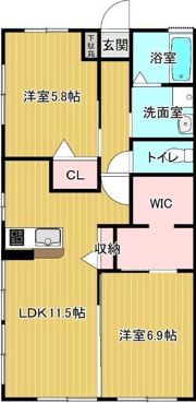 ウィズハイム駅前東 Bの間取り画像