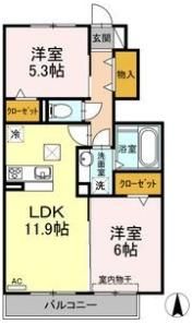 コゥジィーコートの間取り画像