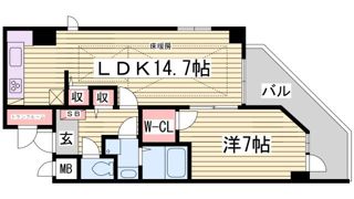 プレサンス神戸駅前グランツの間取り画像