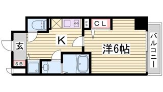エスティライフ三宮東の間取り画像
