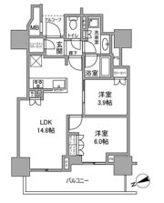 プラウドタワー梅田豊崎の間取り画像