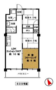 武蔵野コーポラスの間取り画像