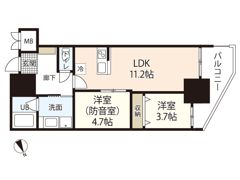 Merry Gate東白島の間取り画像