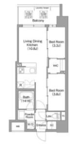 コンフォリア・リヴ東三国駅前ソルテラスの間取り画像