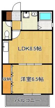 トレゾア湯川新町A棟の間取り画像