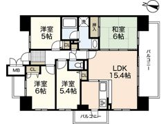 アスレ東原Ⅰ番館の間取り画像
