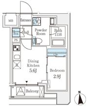 クラリティア文京湯島の間取り画像