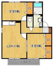クレール塚の原Bの間取り画像