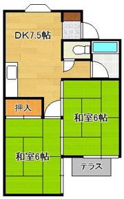 グランデール木屋瀬の間取り画像