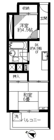 川口寿コーポの間取り画像