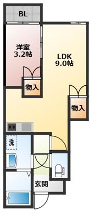 レゾナンス大村Bの間取り画像