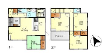 広大新開2丁目18番戸建の間取り画像