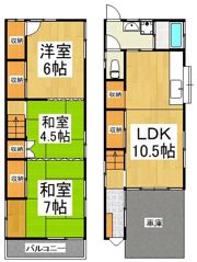 川越市砂新田貸家の間取り画像
