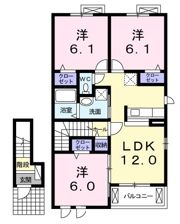 ウッド ベル フィオーレⅡの間取り画像