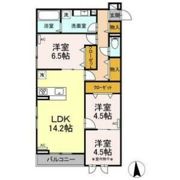 クレストコート八乙女Aの間取り画像