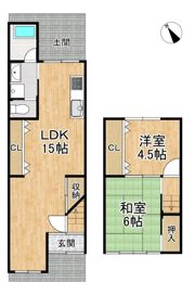 山科区日ノ岡石塚町 貸家の間取り画像