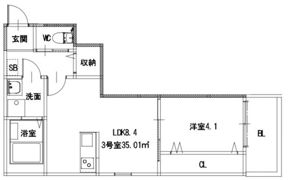 メゾンクレール地御前の間取り画像