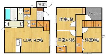 サンラプロ折尾西B棟の間取り画像
