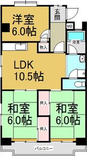 平與マンションの間取り画像