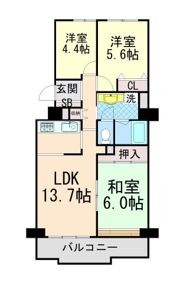 六甲グランドヒルズ2番館の間取り画像
