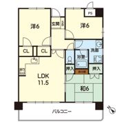 女子大前ｻﾝｼｬｲﾝ 202号の間取り画像