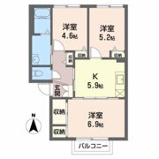 コーポ中的場 Ⅱ棟の間取り画像