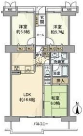 サンハイツ中央台I棟の間取り画像