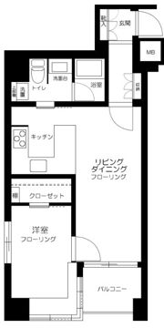 朝日サテライト六本木の間取り画像