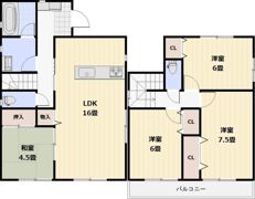 連島町鶴新田S様戸建の間取り画像