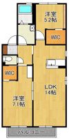 リバージュ石坪 A棟の間取り画像