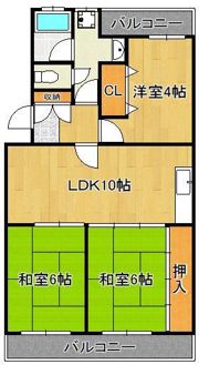 島名第五コーポの間取り画像