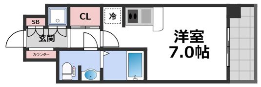 レジュールアッシュ長堀通南の間取り画像