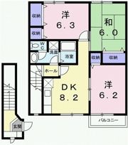 メープル焼山 Cの間取り画像