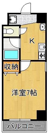 吉野町ワンルームマンションの間取り画像