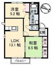 ジュネスタウン A棟の間取り画像