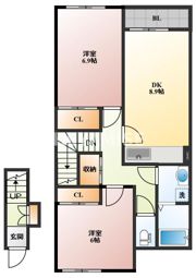 プチハイムオールエイトの間取り画像