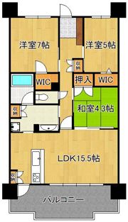 グランドパレス黒崎ランドマークス 1809号室の間取り画像