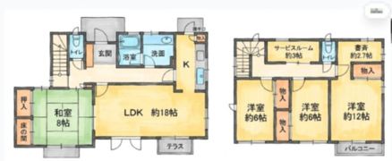 吹田市佐竹台4丁目貸家 A棟の間取り画像