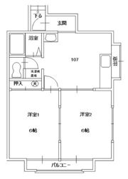 ハッピーハイツ1号棟の間取り画像