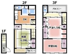 寝屋川市萱島東3丁目店舗付き住居の間取り画像
