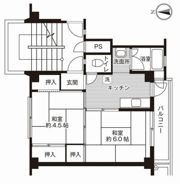 ビレッジハウス神辺第二2号棟の間取り画像