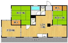 ユートクコーポ城野 701号室の間取り画像