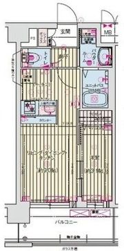 プレサンス京橋GREEN YARDアルミラの間取り画像