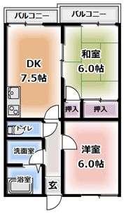 フアミール2号棟の間取り画像