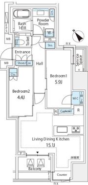 ミレアコート銀座プレミアの間取り画像