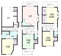 横浜市港北区小机町戸建の間取り画像