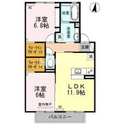 ハルブラッサム富の原Bの間取り画像